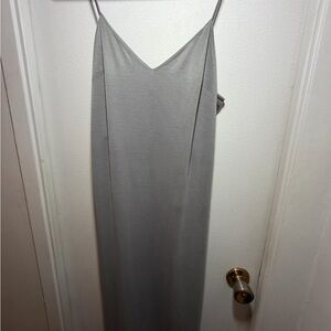 Topshop Light Grey Maxi Slip Dress